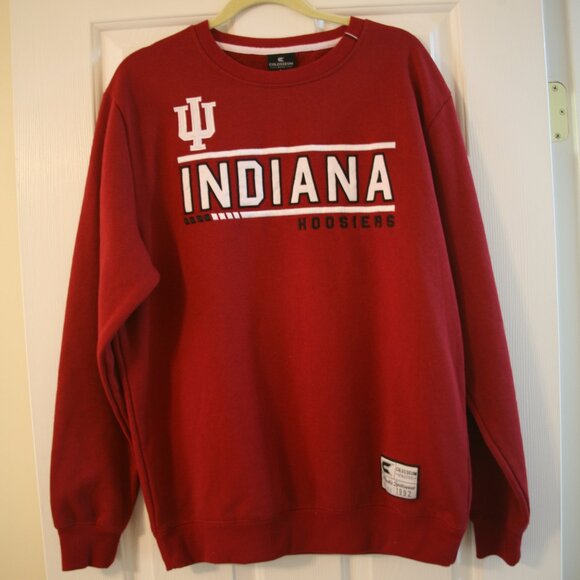 Indiana University Hoosiers Men's Crewneck Sweatshirt, Size Large, Red - Picture 1 of 3